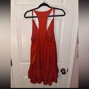 Free People trapeze slip dress. Size L. Coral/red